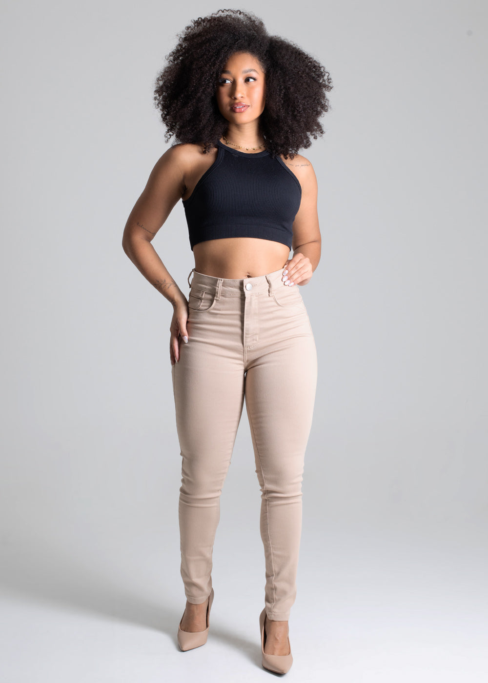 Calça Sarja Sawary Levanta Bumbum - 277777 BEGE