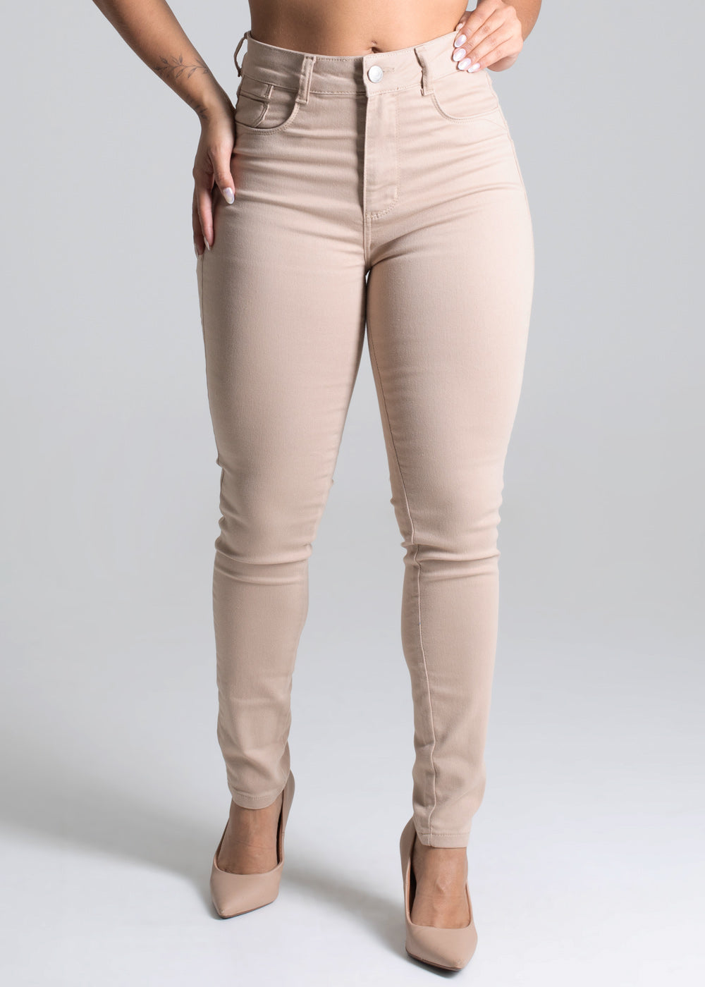 Calça Sarja Sawary Levanta Bumbum - 277777 BEGE