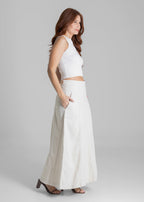 Saia Linho Sawary Midi - 280474 OFF WHITE