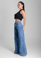 Calça Jeans Sawary Super Wide Leg - 282073 AZUL