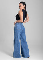 Calça Jeans Sawary Super Wide Leg - 282073 AZUL