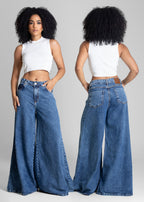 Calça Jeans Sawary Super Wide Leg - 283054 AZUL