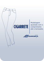 Calça Resinada Sawary Cigarrete - 283080 PRETO