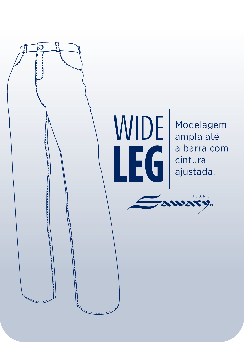 Calça Jeans Sawary Wide Leg - 280926 AZUL