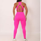Conjunto Fitness Cintura Alta  Rosa
