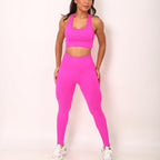 Conjunto Fitness Cintura Alta  Rosa