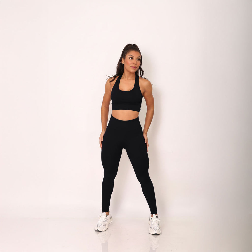 Conjunto Fitness Cintura Alta Preto