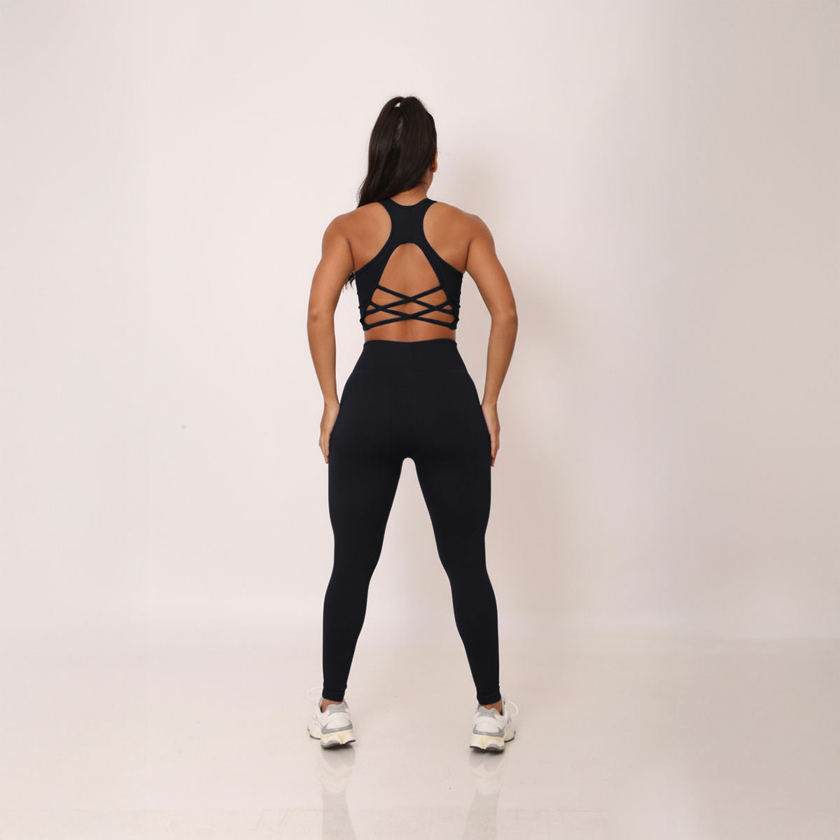 Conjunto Fitness Cintura Alta Preto