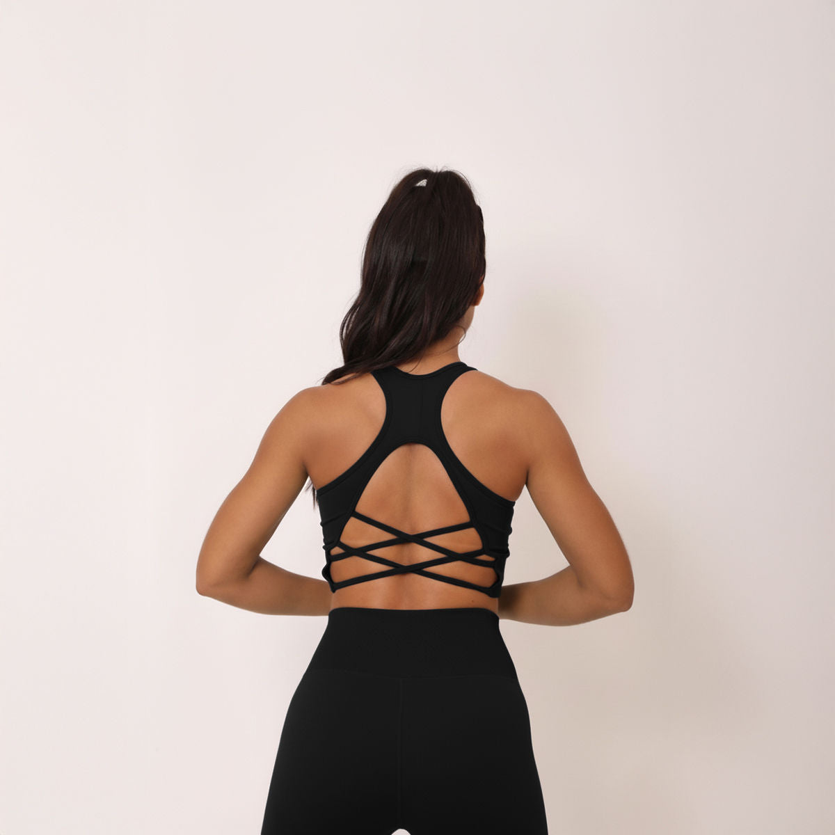 Conjunto Fitness Cintura Alta Preto