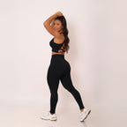 Conjunto Fitness Cintura Alta Preto