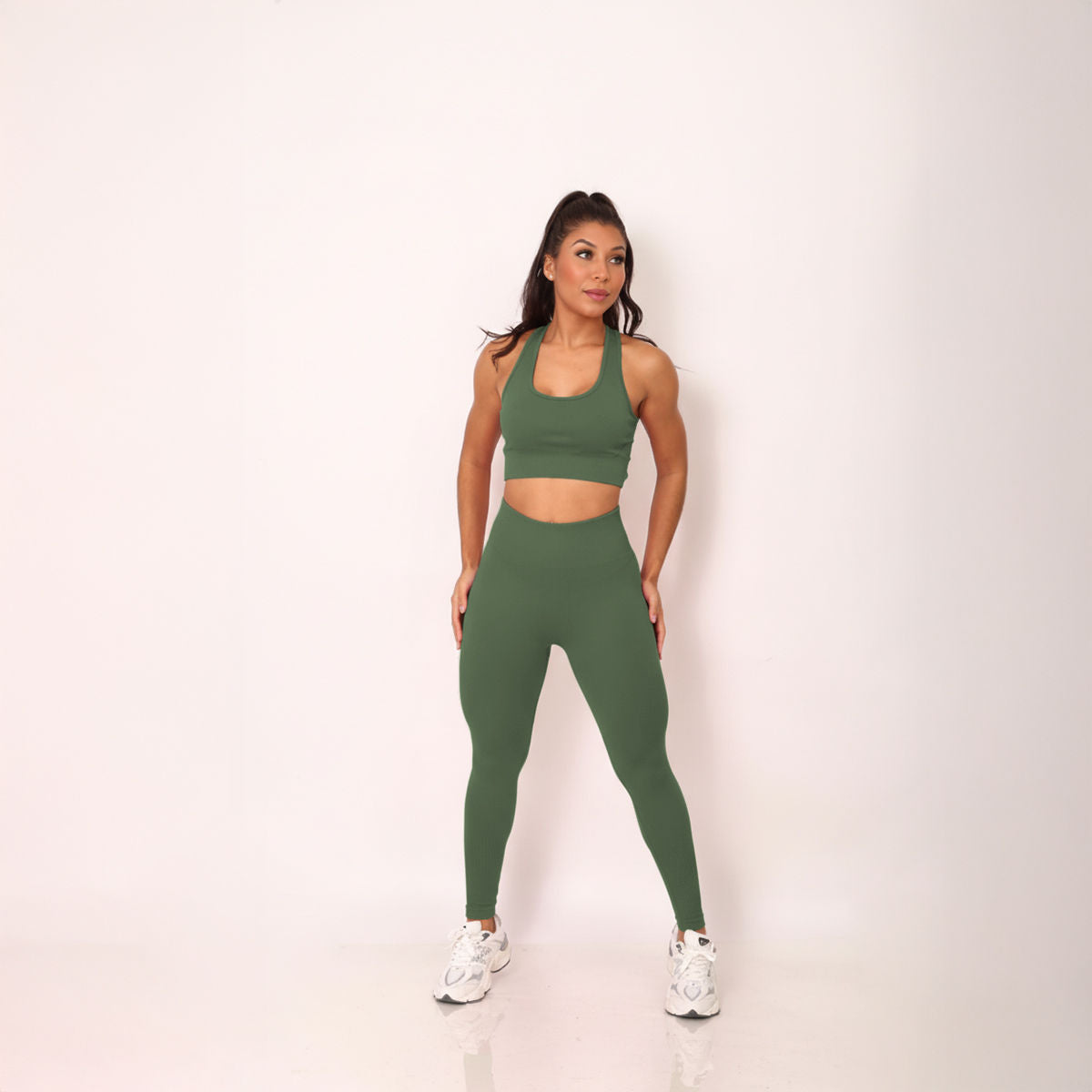 Conjunto Fitness Cintura Alta Verde