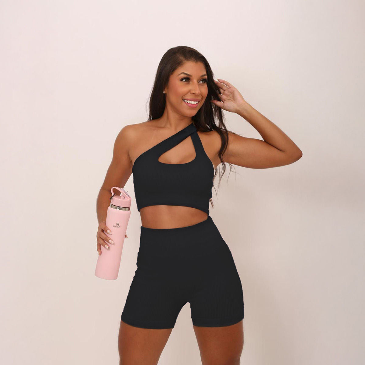 Conjunto canelado preto