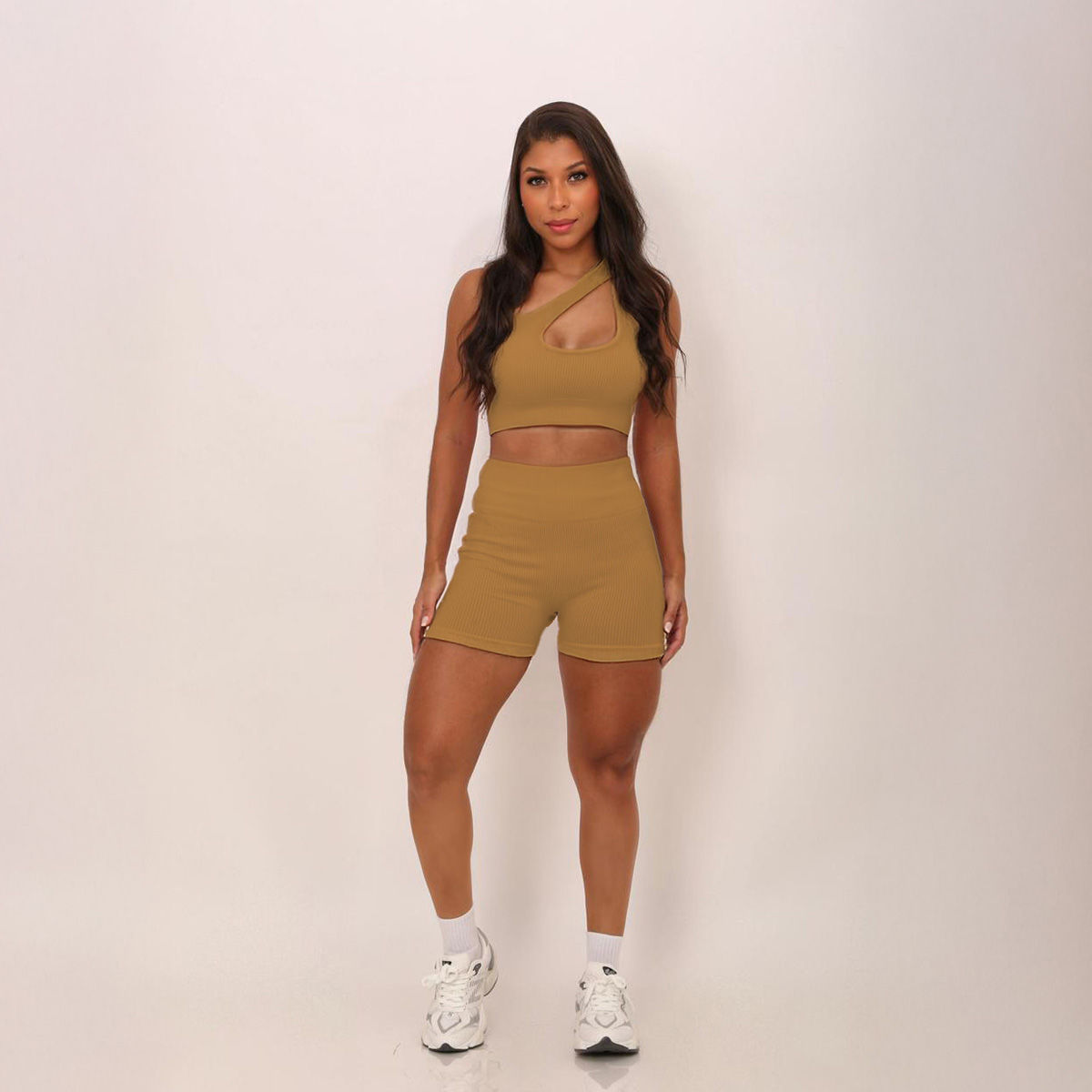 Conjunto canelado caramelo