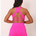 Conjunto Fitness Cintura Alta  Rosa