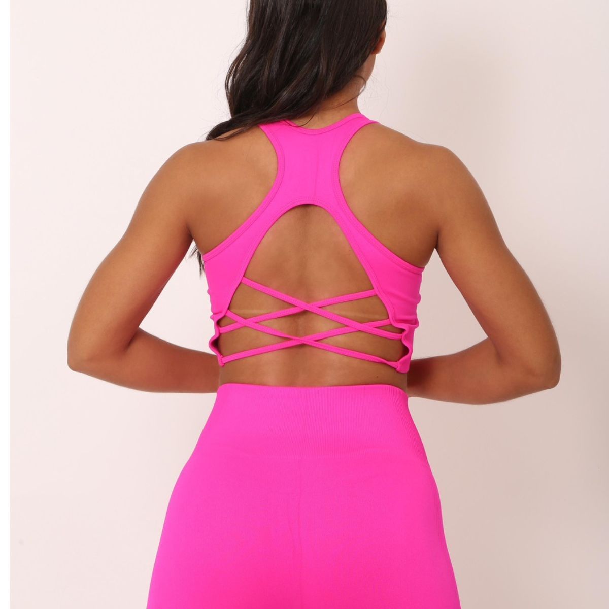 Conjunto Fitness Cintura Alta  Rosa
